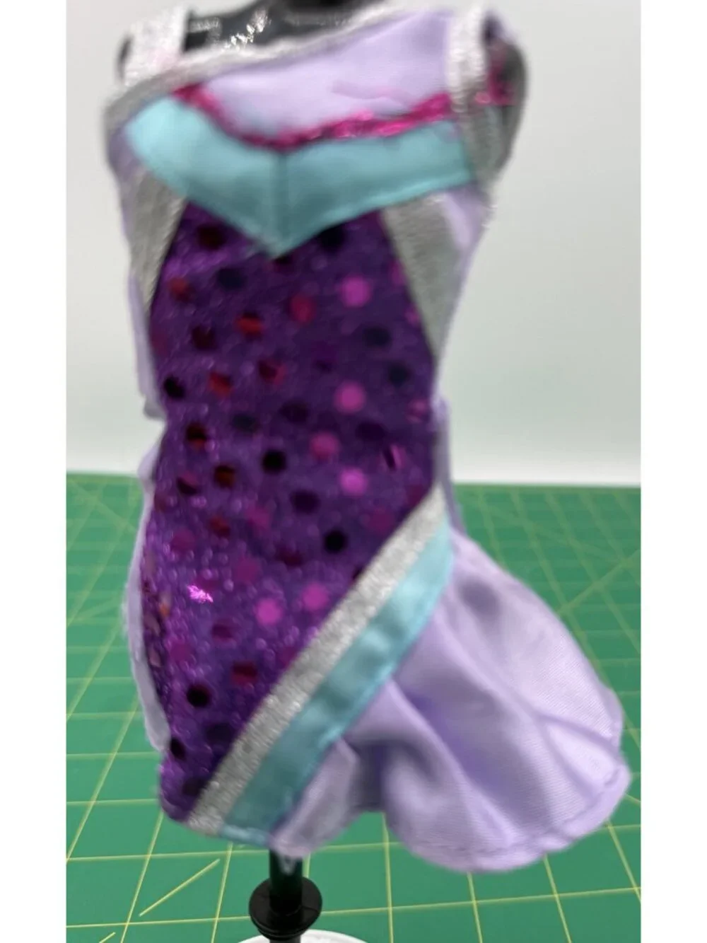 Barbie Or Other Fashion Doll Purple Glitter Cheer Dress Clothes Outfit